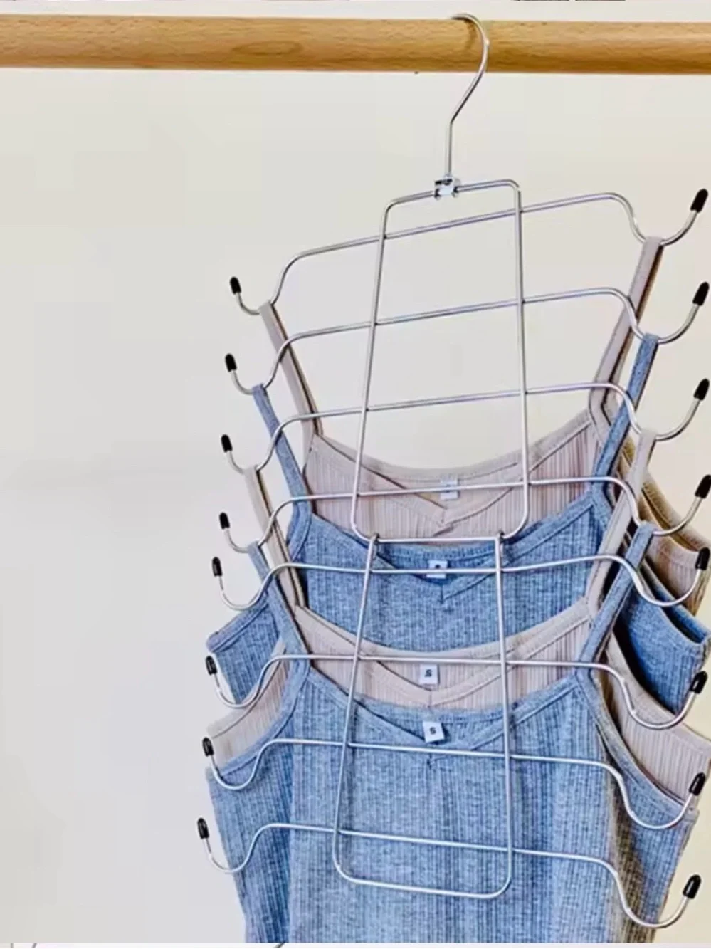 Space-Saving Chrome Multi-Tier Tanks, Bras, Camisoles Hanger - 8 Tier